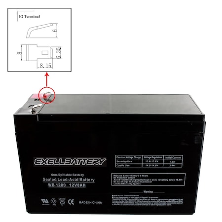 Exell Battery 12, 8, AGM Chemistry EB1280F2